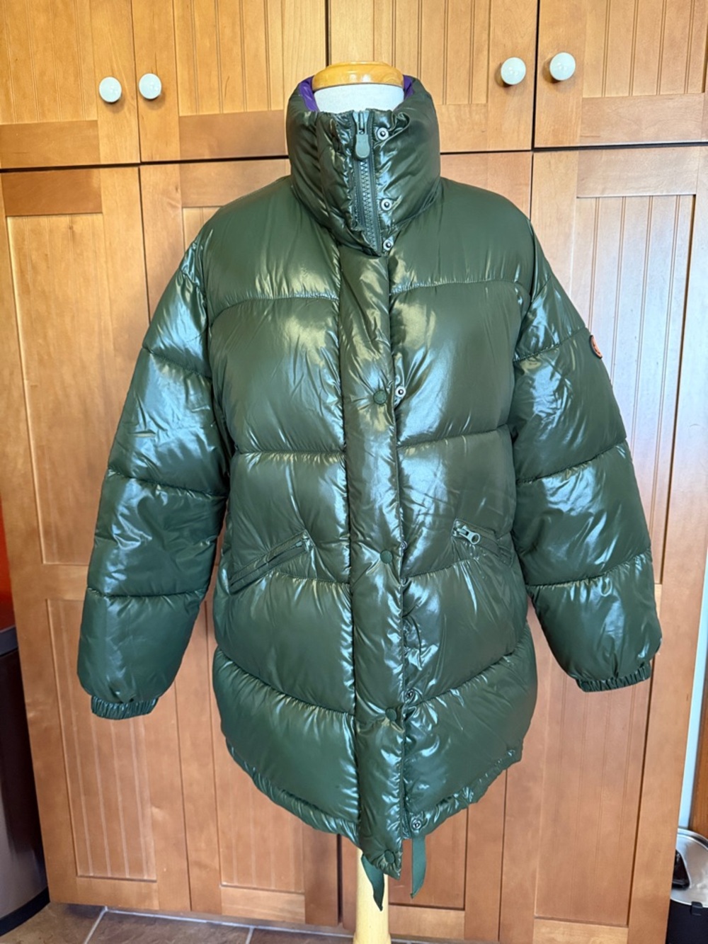 Save the Duck Women’s  Puffer Coat - Dark Green Small